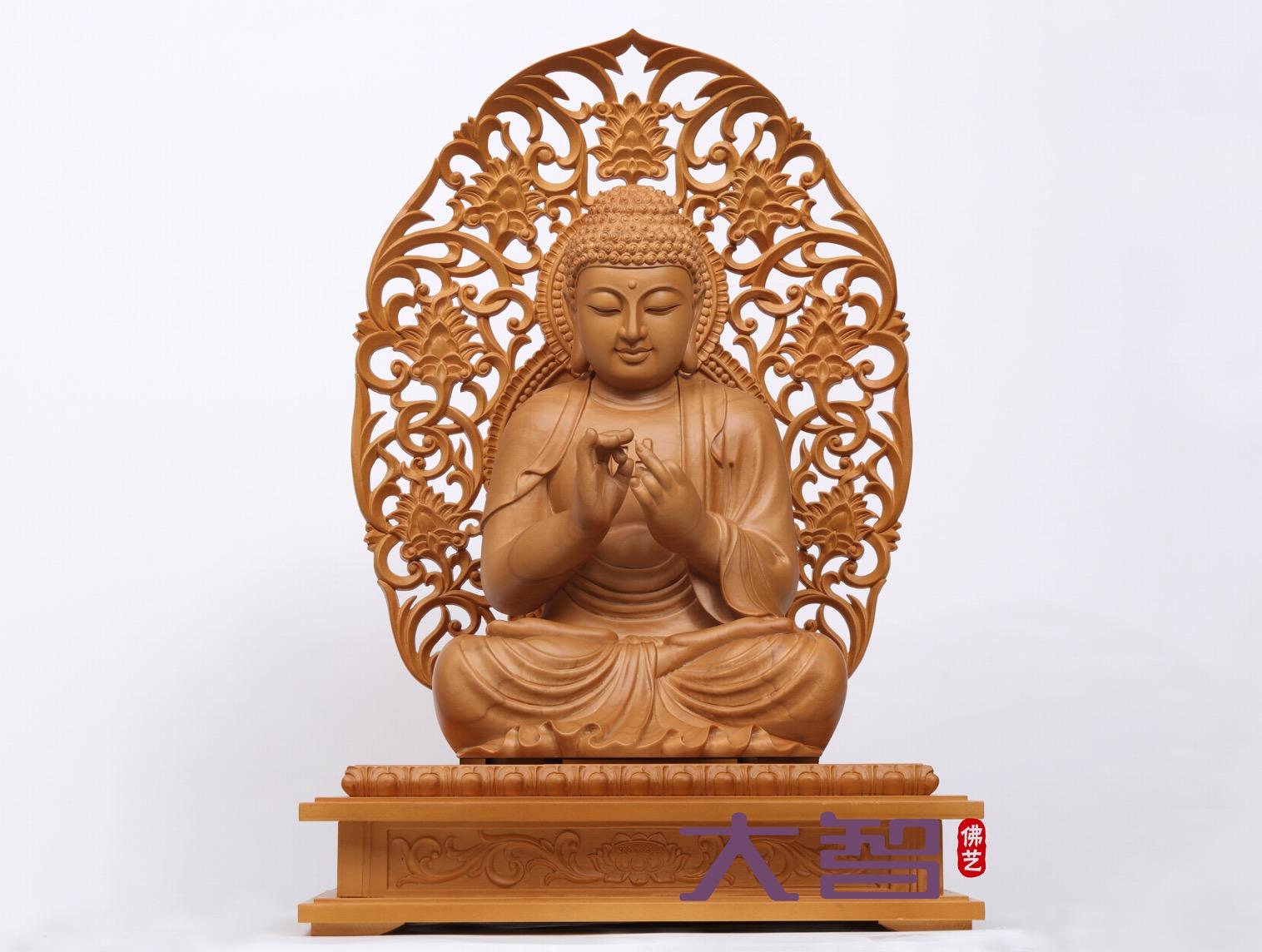 釋迦摩尼佛說法像 含背光